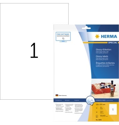 HERMA Inkjet-Etik. A4 weiß 210x297 mm Papier glänzend 10 St.