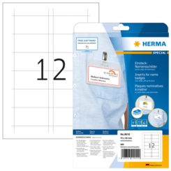 HERMA Namens-Einsteckschild. A4 75x40 mm weiß Karton 300 St.