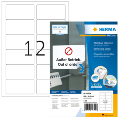 HERMA Etiketten A4 weiß 88,9x46,6 mm ablösb. Papier 1200 St.