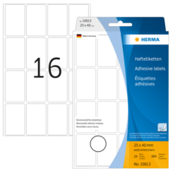 HERMA Vielzwecketiketten weiß 25x40 mm ablösbar 384 St.