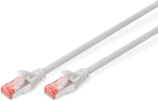 DIGITUS Patchkabel Cat6 S/FTP 2xRJ45 20.0m grijs afgeschermd plastic zak