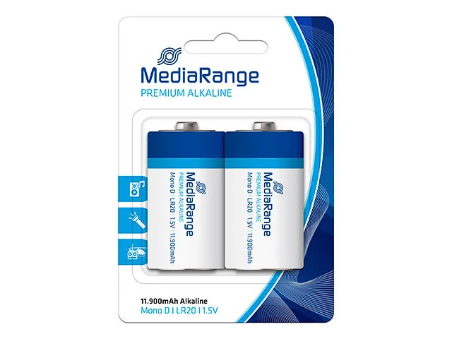 MediaRange batterij Premium Mono D/LR20 1,5V 2Stk.
