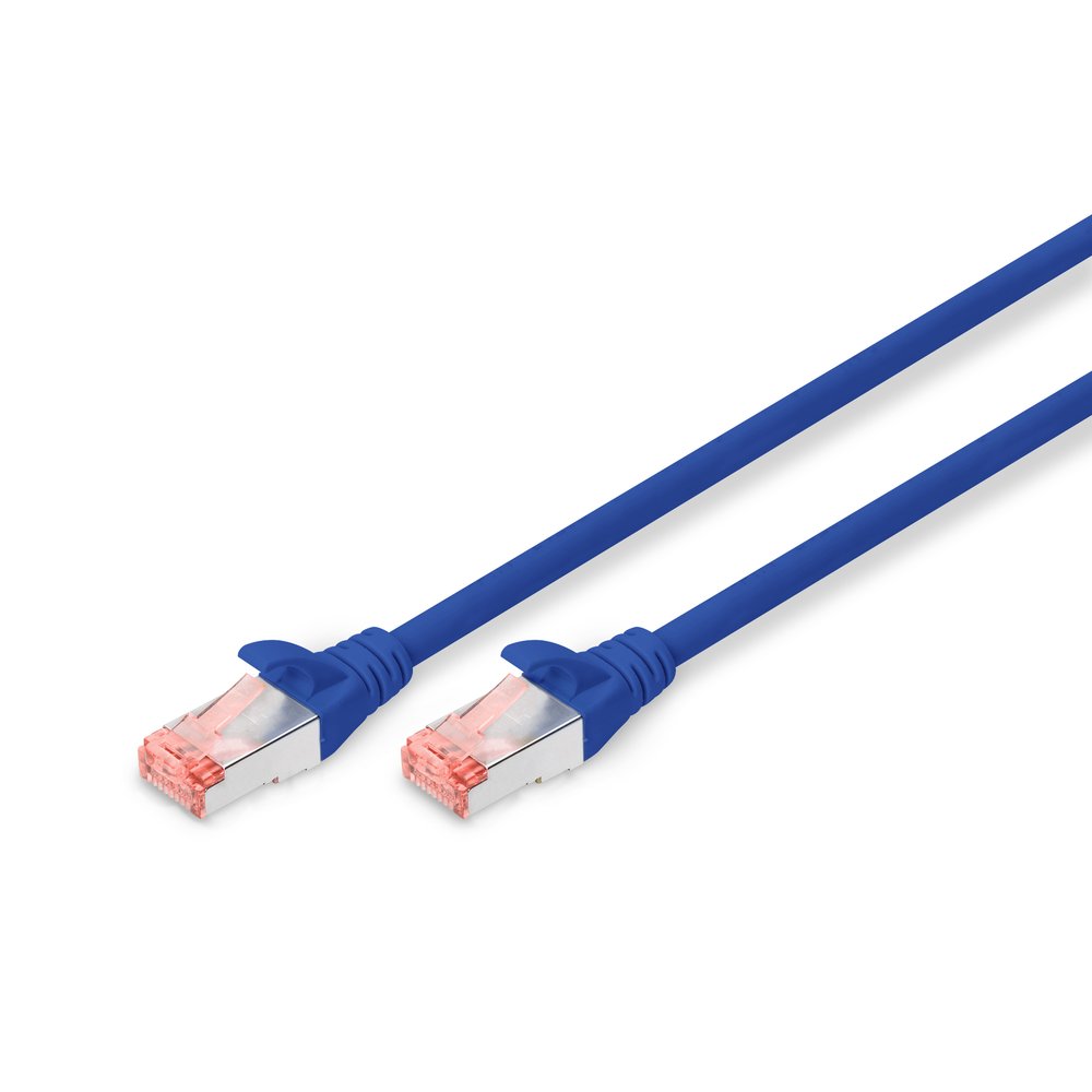 DIGITUS Patchkabel Cat6 S/FTP 2xRJ45 0.5m blauw afgeschermd plastic zak