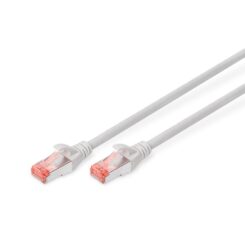 DIGITUS Patchkabel Cat6 S/FTP 2xRJ45 7.0m grijs afgeschermd plastic zak