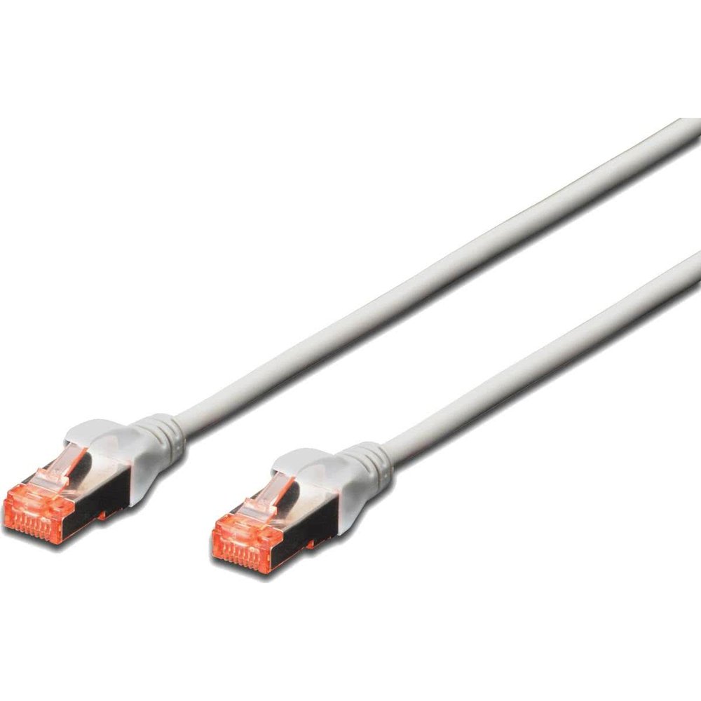 DIGITUS Patchkabel Cat6 S/FTP 2xRJ45 0.25m grijs afgeschermd plastic zak
