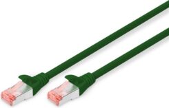 DIGITUS Patchkabel Cat6 S/FTP 2xRJ45 0.5m groen afgeschermd plastic zak
