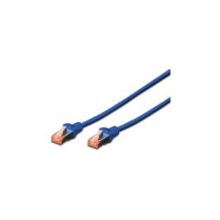 DIGITUS Patchkabel Cat6 S/FTP 2xRJ45 0.25m blauw afgeschermd plastic zak