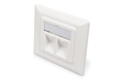 DIGITUS Leerdose voor Keystone Module 2xRJ45 kader 80x80