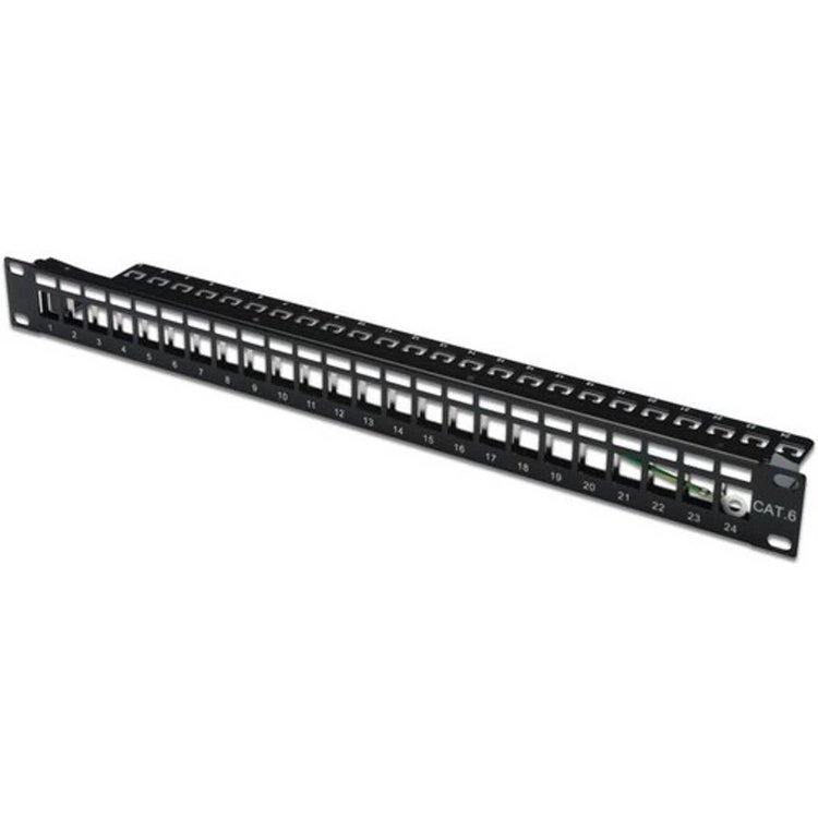 DIGITUS Patchpanel 1HE 24-Port modulair Patchpanel zwart
