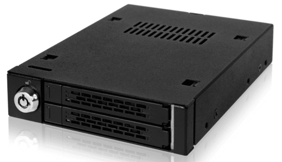 Backplane IcyDock 2x6,3cm SATAI-III in 1x3,5 HDD/SSD zwart