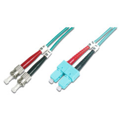 DIGITUS LWL Patchkabel ST -> SC 2.00m Multimode Duplex OM3