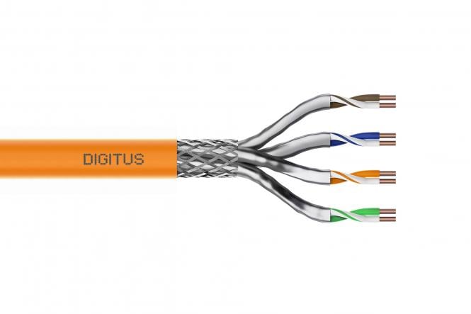 DIGITUS Instal-kab Cat7 S/FTP tw.Pair 1000m oranje AWG23/1 (pallet zending)