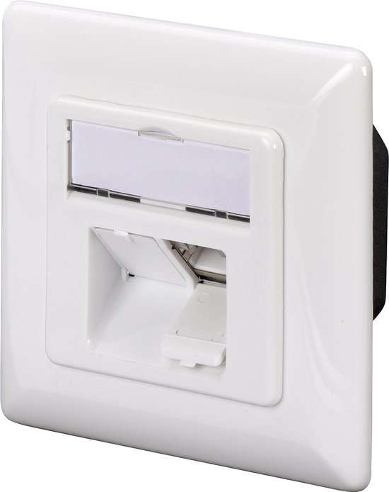 DIGITUS RJ45Dose Cat6a 2xRJ45 afgeschermd oppervlak Signalweiß