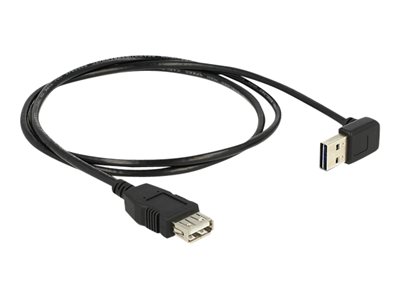 DELOCK USB Verl.A -> A St/Bu 1.00m 90° zwart Easy USB