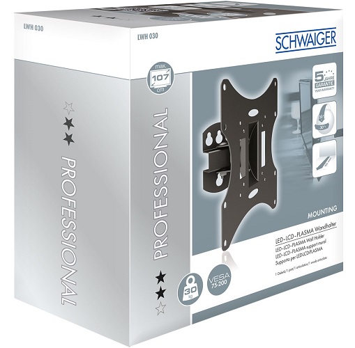 Schwaiger WAH 23-42 1TFT 1Gelenk Max.30Kg zwart