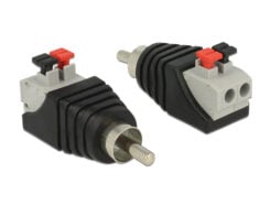 DELOCK Adapter Terminalblock 2Pin -> Cinch stekker Drucktast
