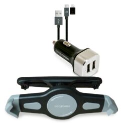 RealPower KFZ-Lader Set + Kabel + houder Tablet