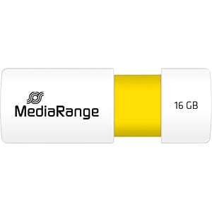 MediaRange USB-Stick 16GB USB 2.0 Slider yellow