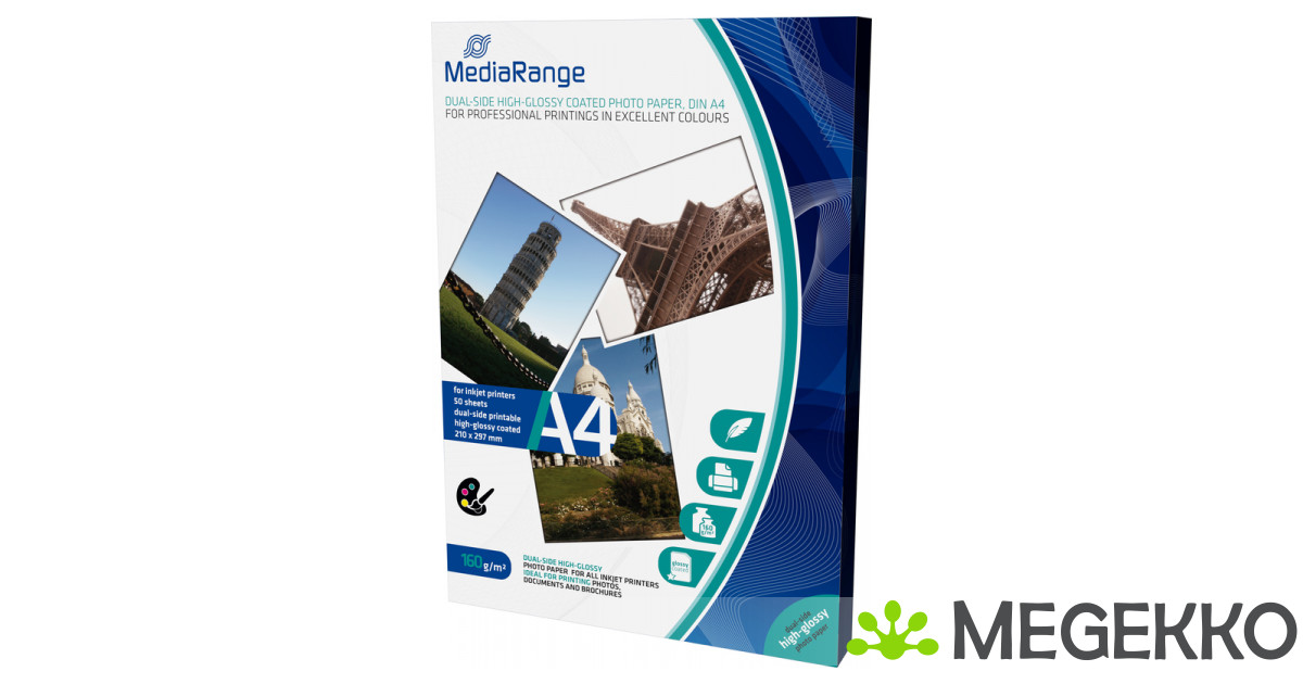 MediaRange Foto Papier Hoogglans A4 160g 50 Pag. Dual