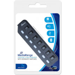 MediaRange USB-HUB 7-Port USB 2.0 extern zwart