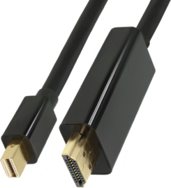 DELOCK Displayport Kabel mini DP -> HDMI St/St 3.00m zwart