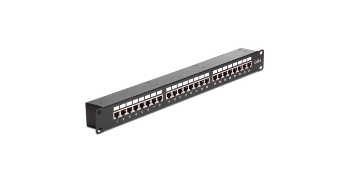 DELOCK 19 Patchpanel 24-Port Cat6 afgeschermd zwart