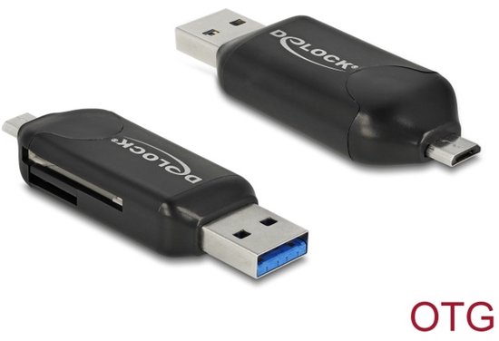 DELOCK Card Reader USB3.0 A +micro B-> SD/SDHC/MMC/micSD OTG