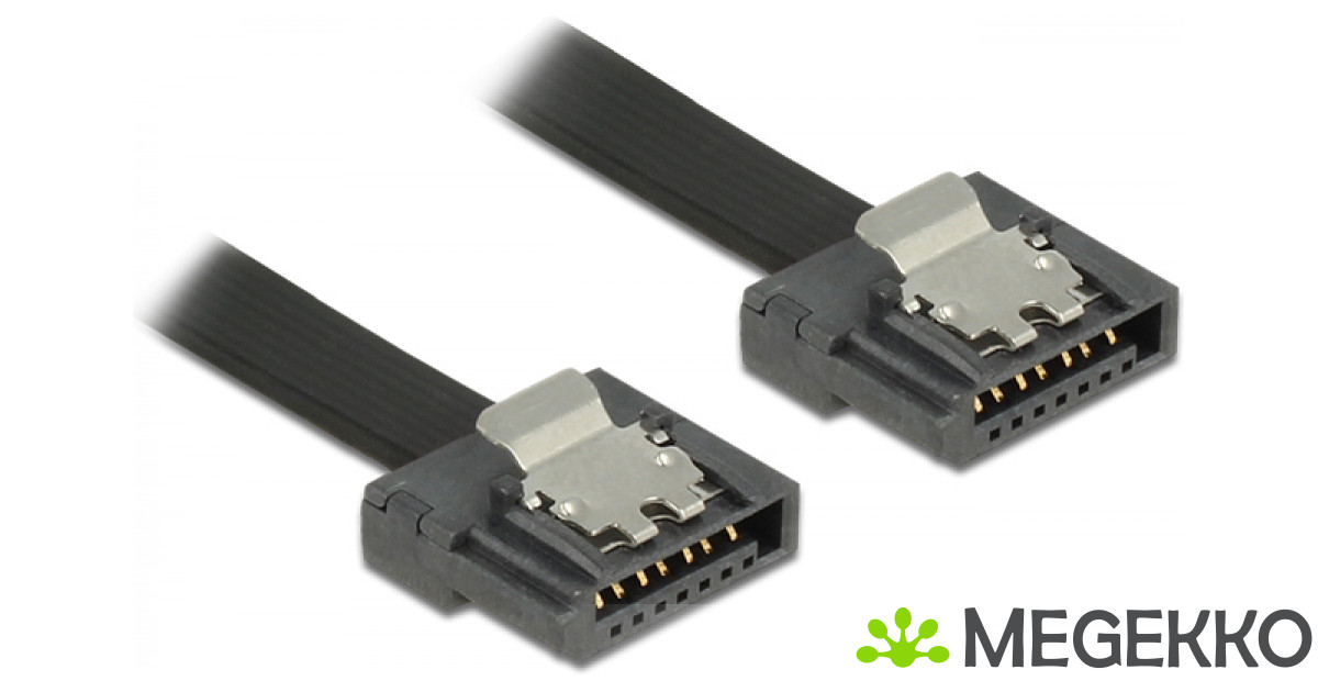 DELOCK SATA-Kabel SATA III -> SATA St/St 0.20m FLEXI zwart