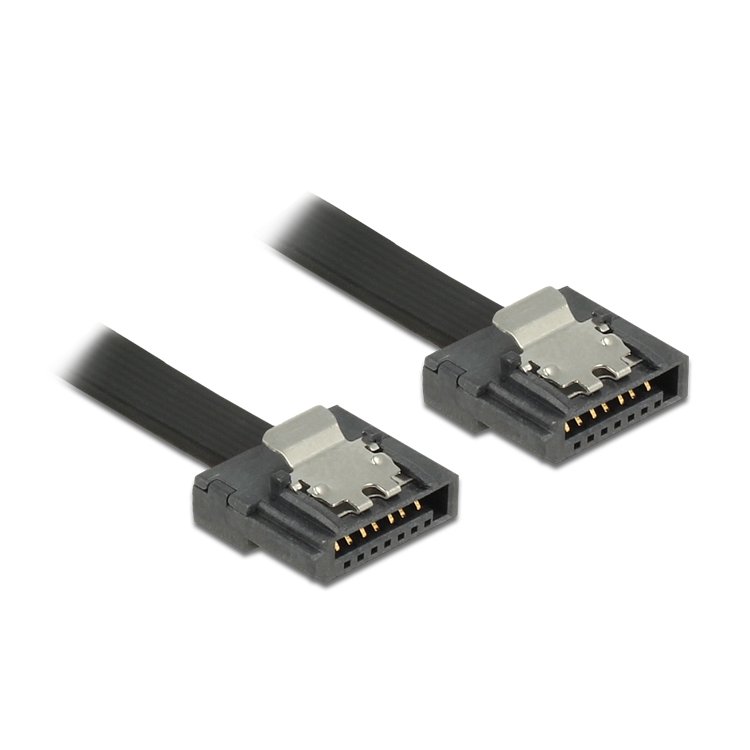 DELOCK SATA-Kabel SATA III -> SATA St/St 0.30m FLEXI zwart