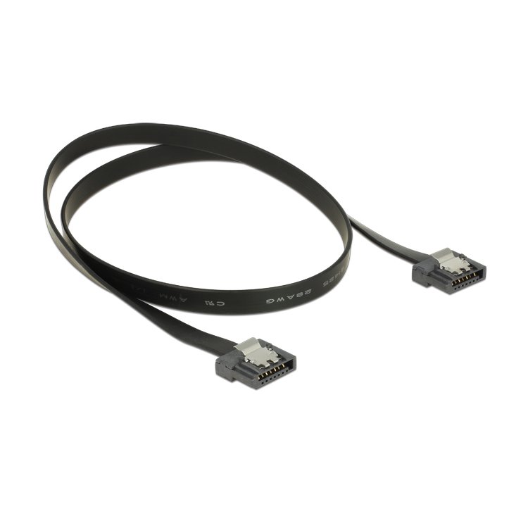 DELOCK SATA-Kabel SATA III -> SATA St/St 0.50m FLEXI zwart