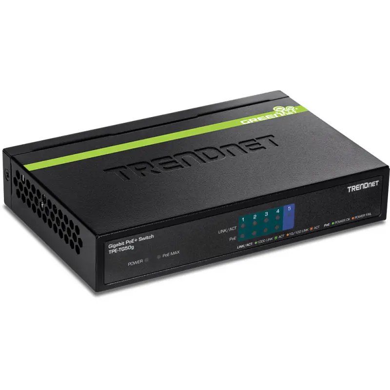 TRENDnet Switch 5 Port Gbit PoE+ 31W Metall