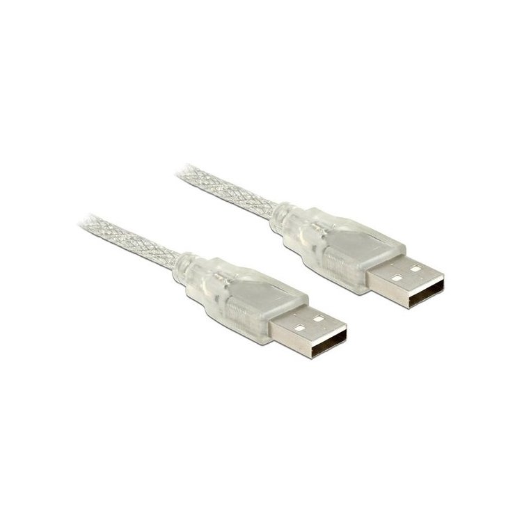 DELOCK USB Kabel A -> A St/St 0.50m transparant