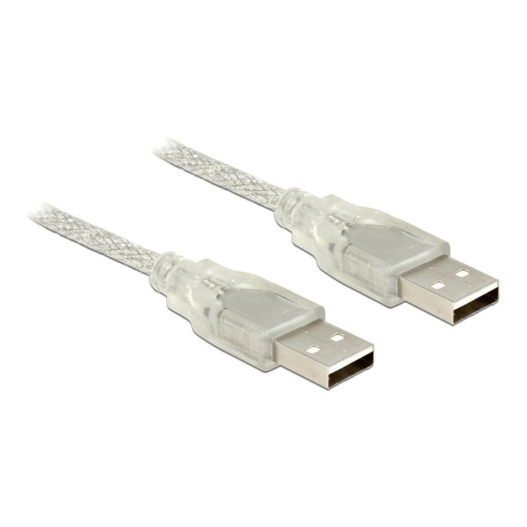 DELOCK USB Kabel A -> A St/St 2.00m transparant