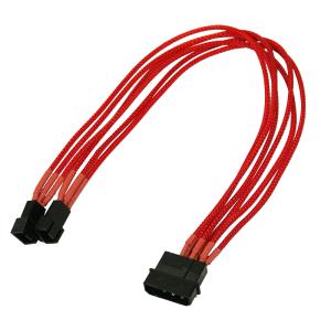 Kabel Nanoxia 4-Pin auf 2 x 3-Pin, Single, 30 cm, rood