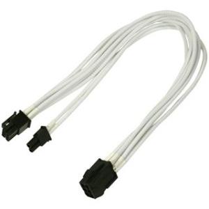 Kabel Nanoxia PCI-E 6- auf 6+2-Pin, 30 cm, Single, weiß