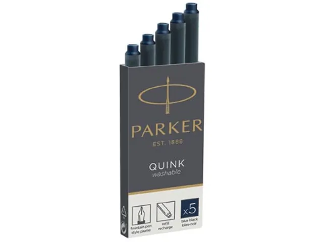 PARKER Tintenpatrone QUINK zwart-blauw 5 stuks