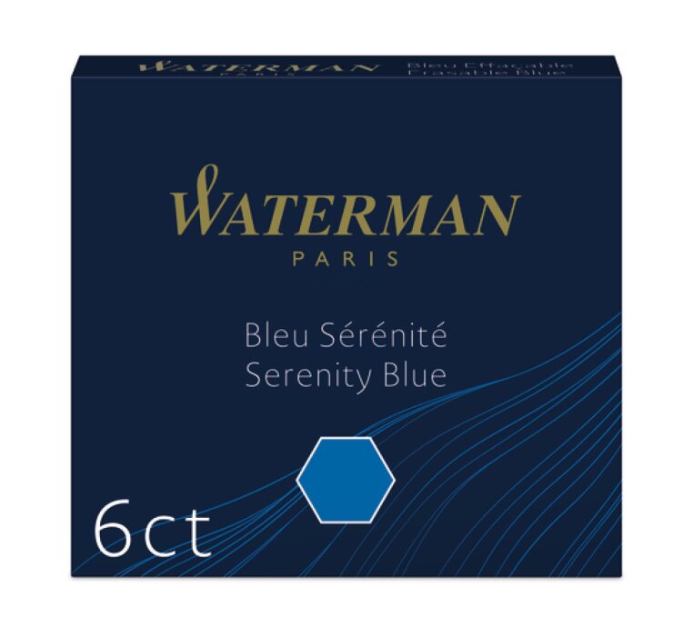 WATERMAN Tintenpatrone Inter. Serenity Blue 6 stuks