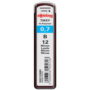 ROTRING Feinmine Dose Feinminen 12 stuks 0,7 B