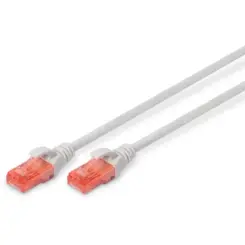 DIGITUS Patchkabel Cat6 U/UTP 2xRJ45 0.5m grijs afgeschermd plastic zak