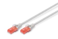 DIGITUS Patchkabel Cat6 U/UTP 2xRJ45 2.0m grijs afgeschermd plastic zak