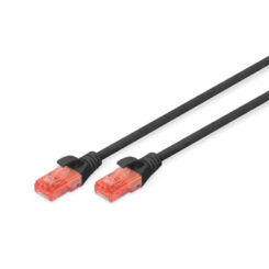 DIGITUS Patchkabel Cat6 U/UTP 2xRJ45 2.0m zwart afgeschermd plastic zak
