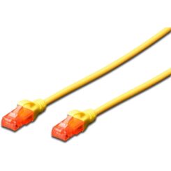 DIGITUS Patchkabel RJ45 U/UTP Cat6 2.00m geel afgeschermd plastic zak