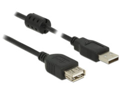 DELOCK USB Verl. A -> A St/Bu 2.00m zwart
