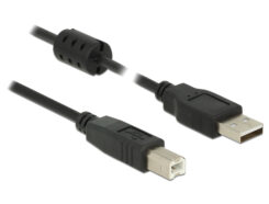 DELOCK USB Kabel A -> B St/St 2.00m zwart