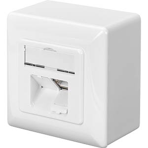 DIGITUS Aufputzdose Cat6 2xRJ45 afgeschermd Signalweiß