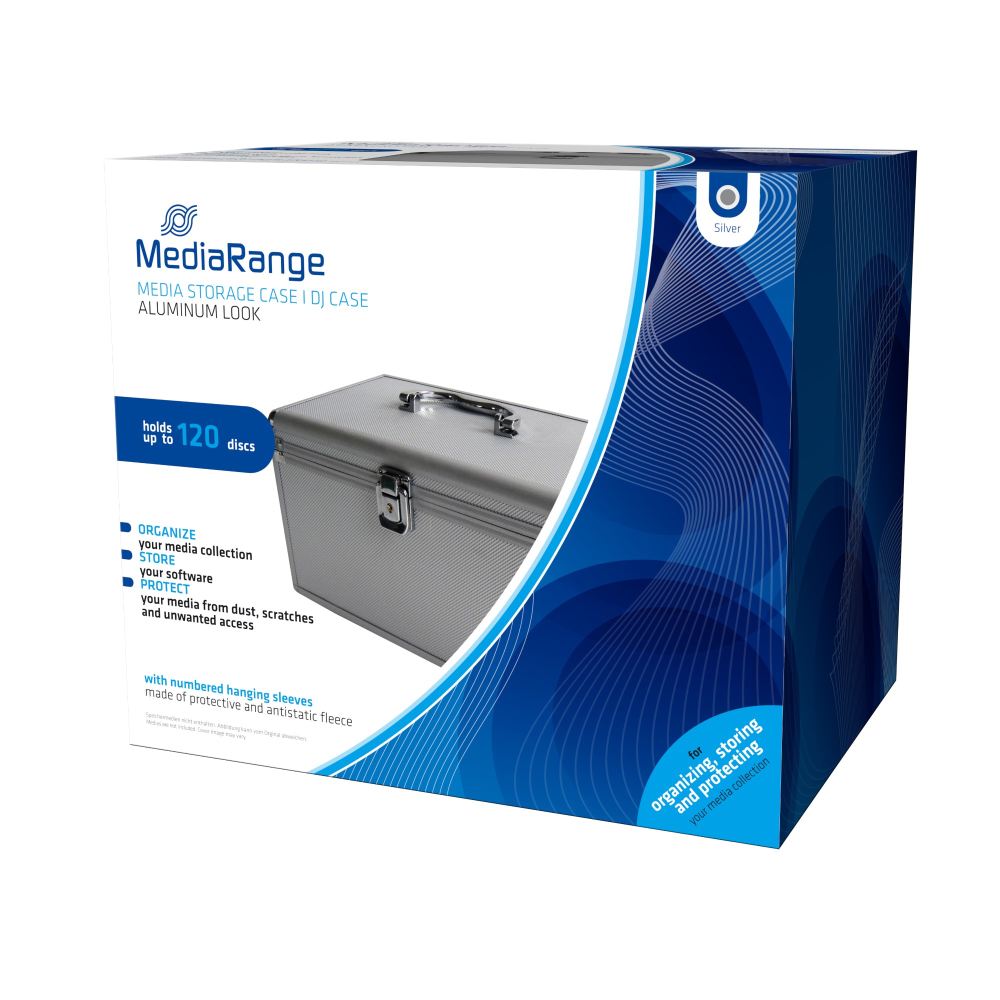 MediaRange Archivierungskoffer voor 120 CD/CDs, zilver