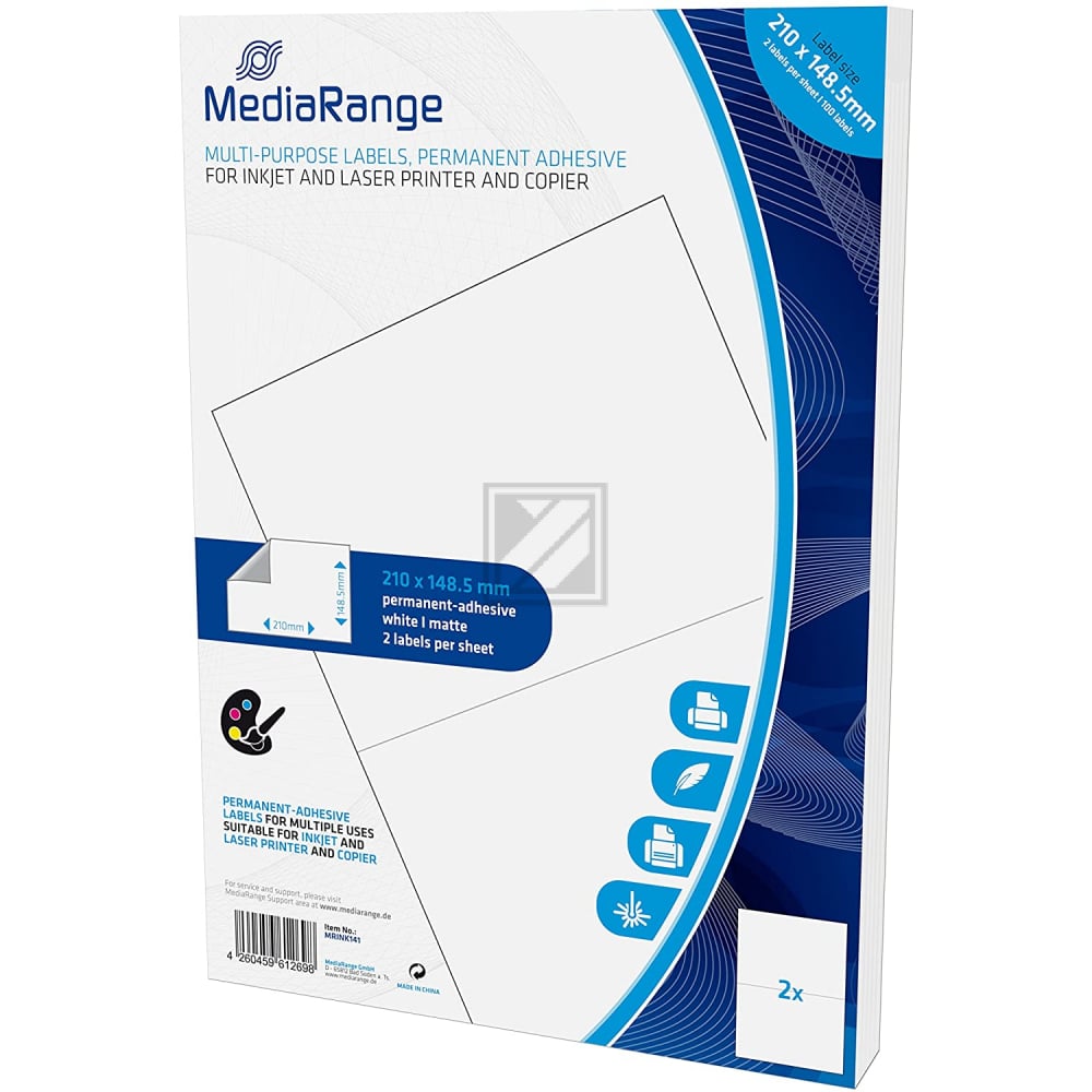 MediaRange Etiketten 210x148,5mm 100 St. sterk haftend weiß