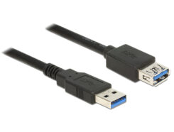 DELOCK USB Verl. USB3.0 A -> A St/Bu 5.00m zwart