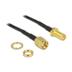 DELOCK HF Adapter RP-SMA -> RP-SMA zum Einbau 200mm S