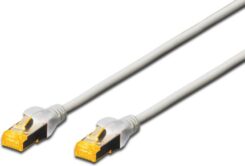 DIGITUS Patchkabel Cat6a S/FTP 2xRJ45 10.0m grijs afgeschermd plastic zak